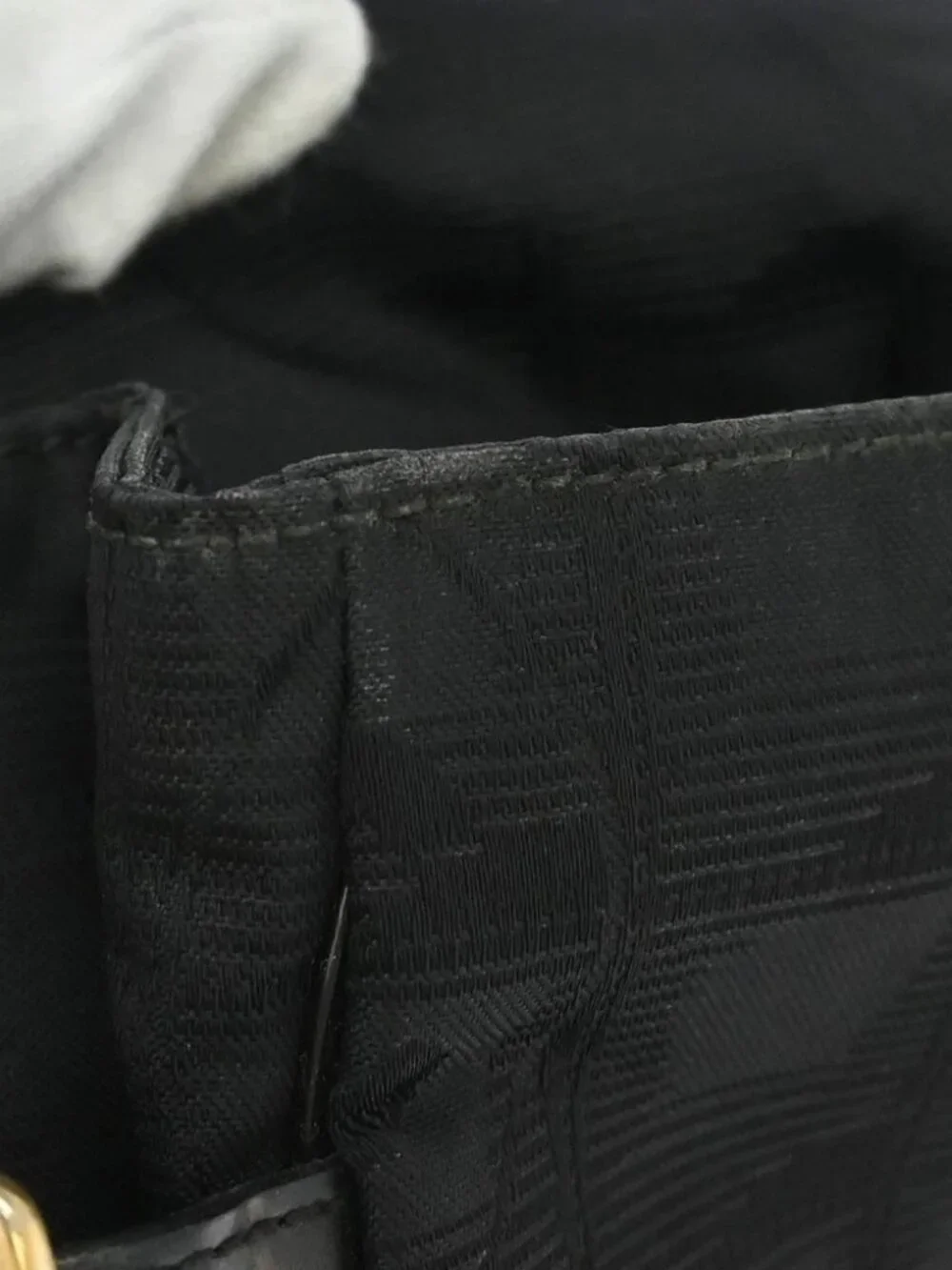 Chanel Black Jacquard Nylon Travel Line Shoulder Bag